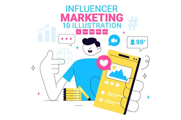 Download 10 Influencer Marketing Illustration - Influencer marketing Collection