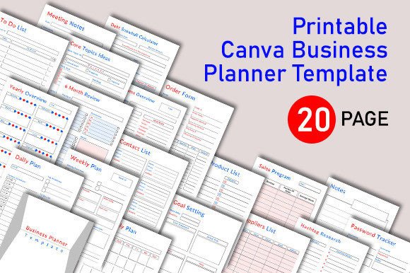 Download Printable Canva Business Planner Template - Business Collection