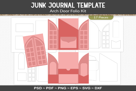 Download Junk Journal Folio Template Kit - Template kit Collection