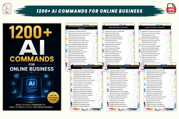 Download 1200+ AI Commands for Online Business - Business Collection