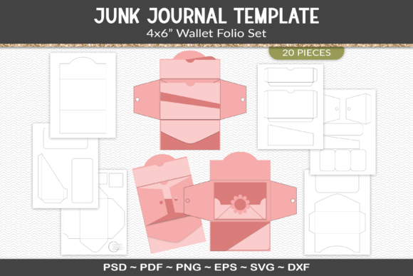 Download Junk Journal Folio Template Kit - Template kit Collection