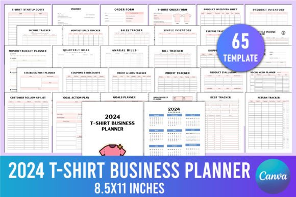 Download Editable 2024 T-Shirt Business Planner - Business Collection