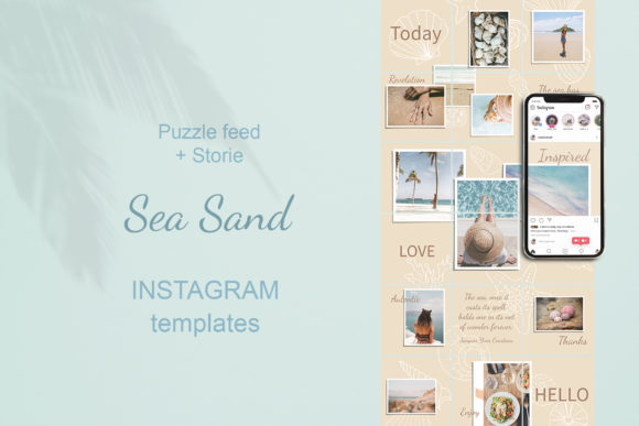 Download Puzzle Instagram Template. Sea Sand - Puzzle instagram Collection